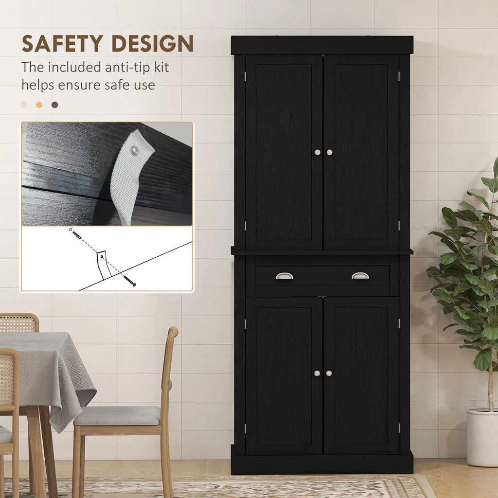 72" Kitchen Pantry Cabinet with 2 Cupboards and Drawer X90605