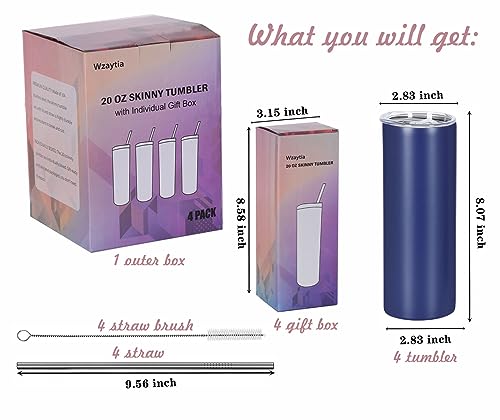 20 Oz Stainless Steel Insulated Tumbler Set, 8 Pack, Black V19316