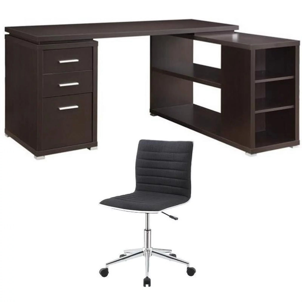 2 Piece L Shaped Desk and Office Chair Set V411267