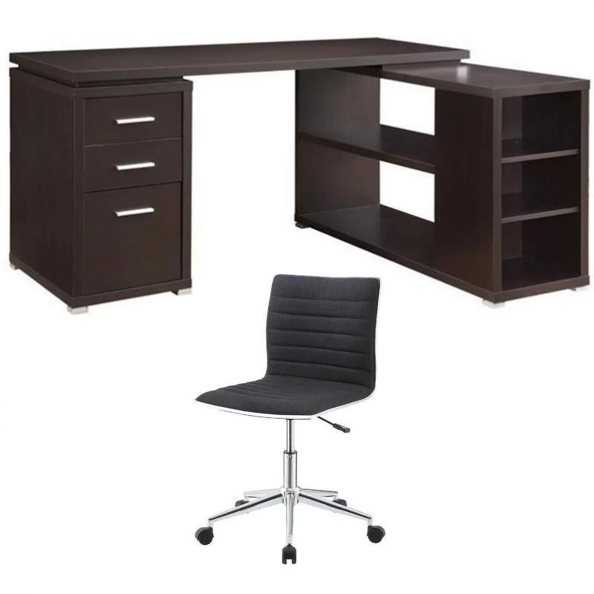 2 Piece L Shaped Desk and Office Chair Set V411267