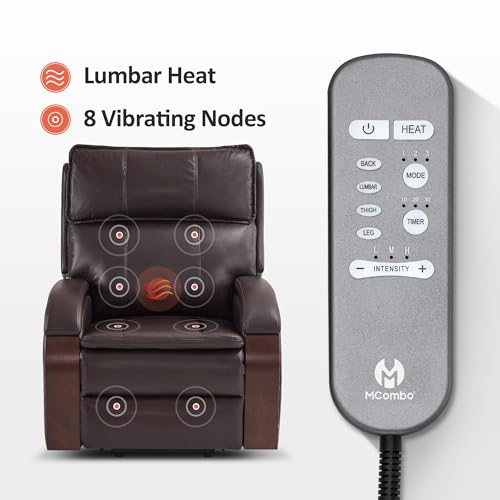 Power Lift Recliner Chair Sofa with Massage and Heat Faux Leather T911424