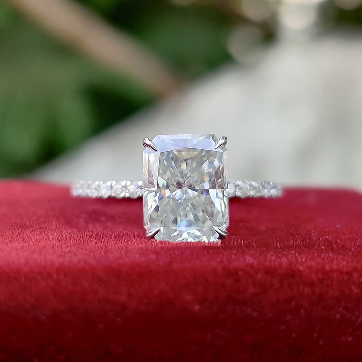 2ct Radiant Cut Moissanite Engagement Ring 14k Gold Wedding Ring Z90892