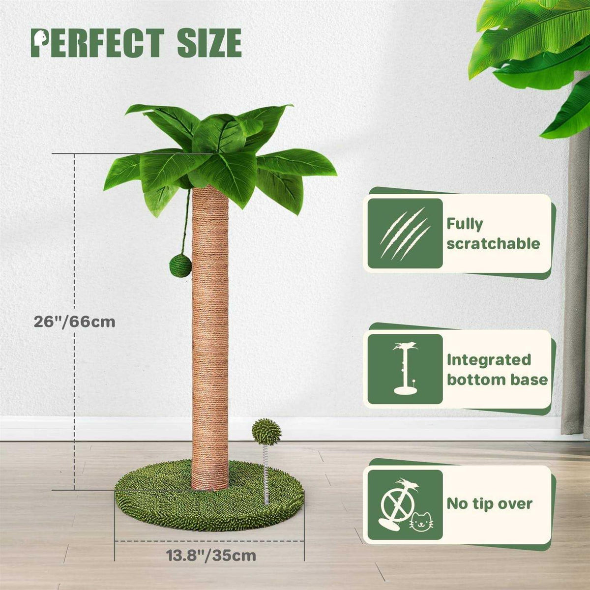 26 Cat Scratching Post with Sisal Rope and Ball Toys F56182