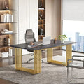 70.9" Wood Computer Desk with Black Metal Legs S967972