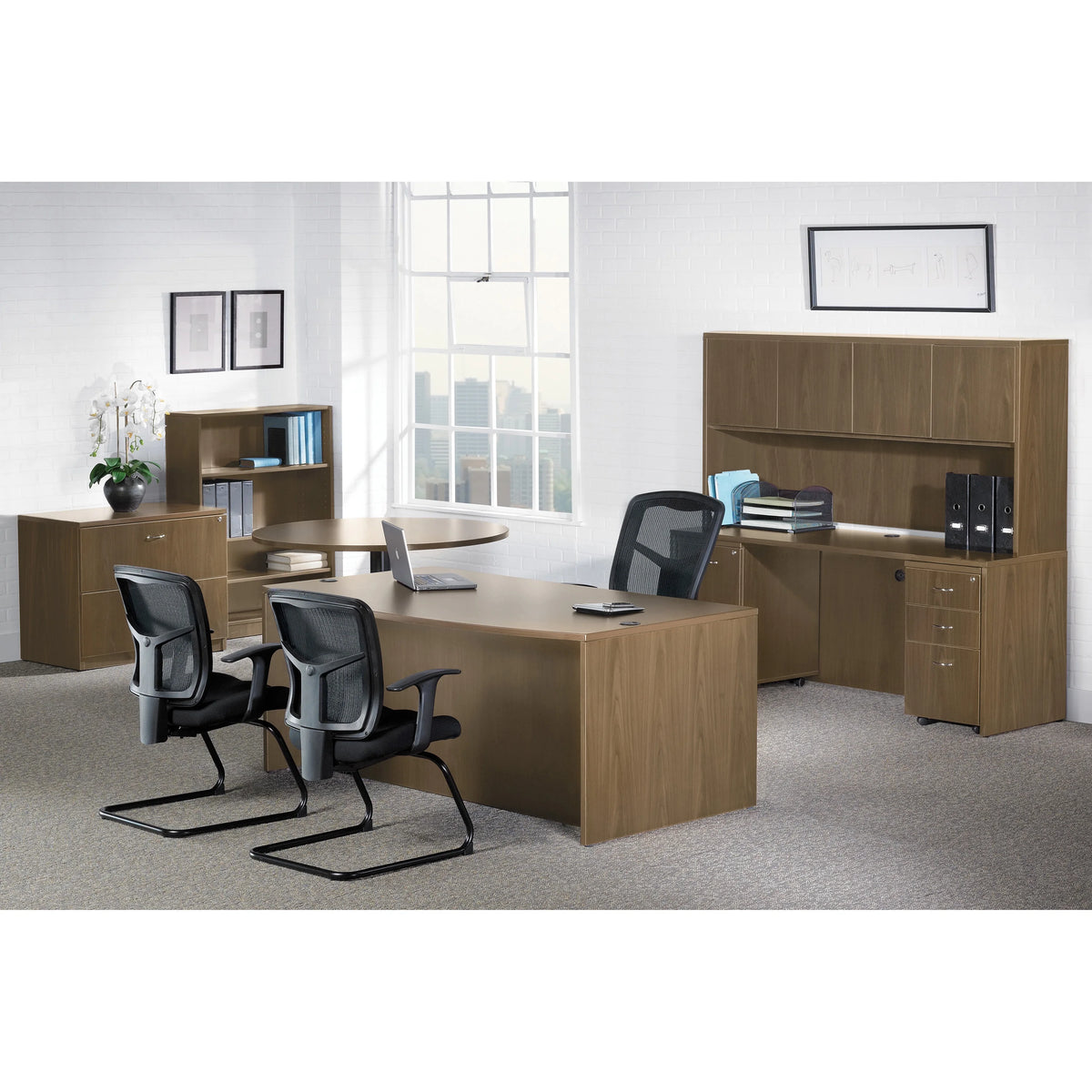 Walnut Laminate Oval Conference Table O88546