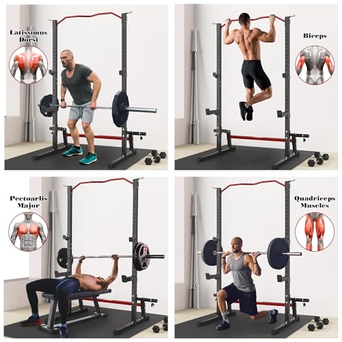 Adjustable Squat Rack Barbell Rack Squat Stand Bench Press Pull Up Home Gym E3228