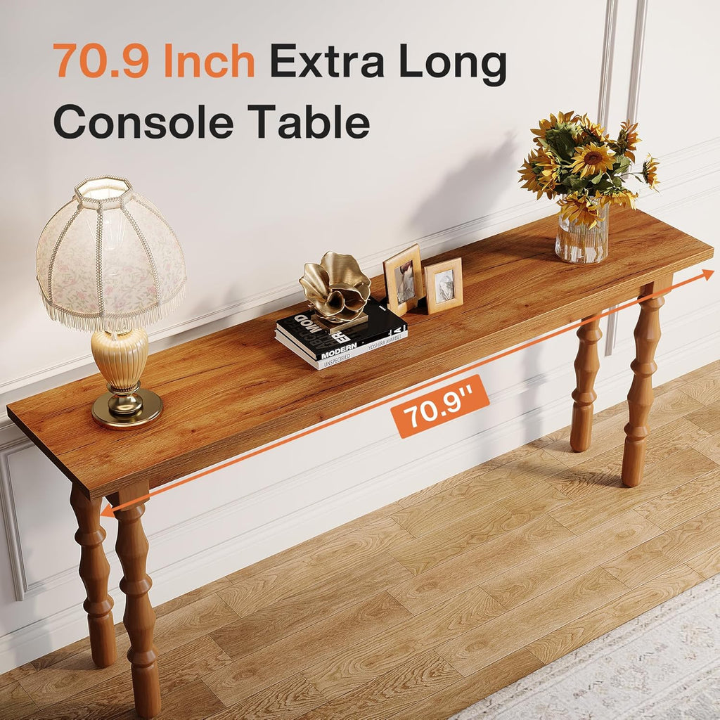 70.9-Inch Extra Long Console Table with Solid Wood Legs S17988