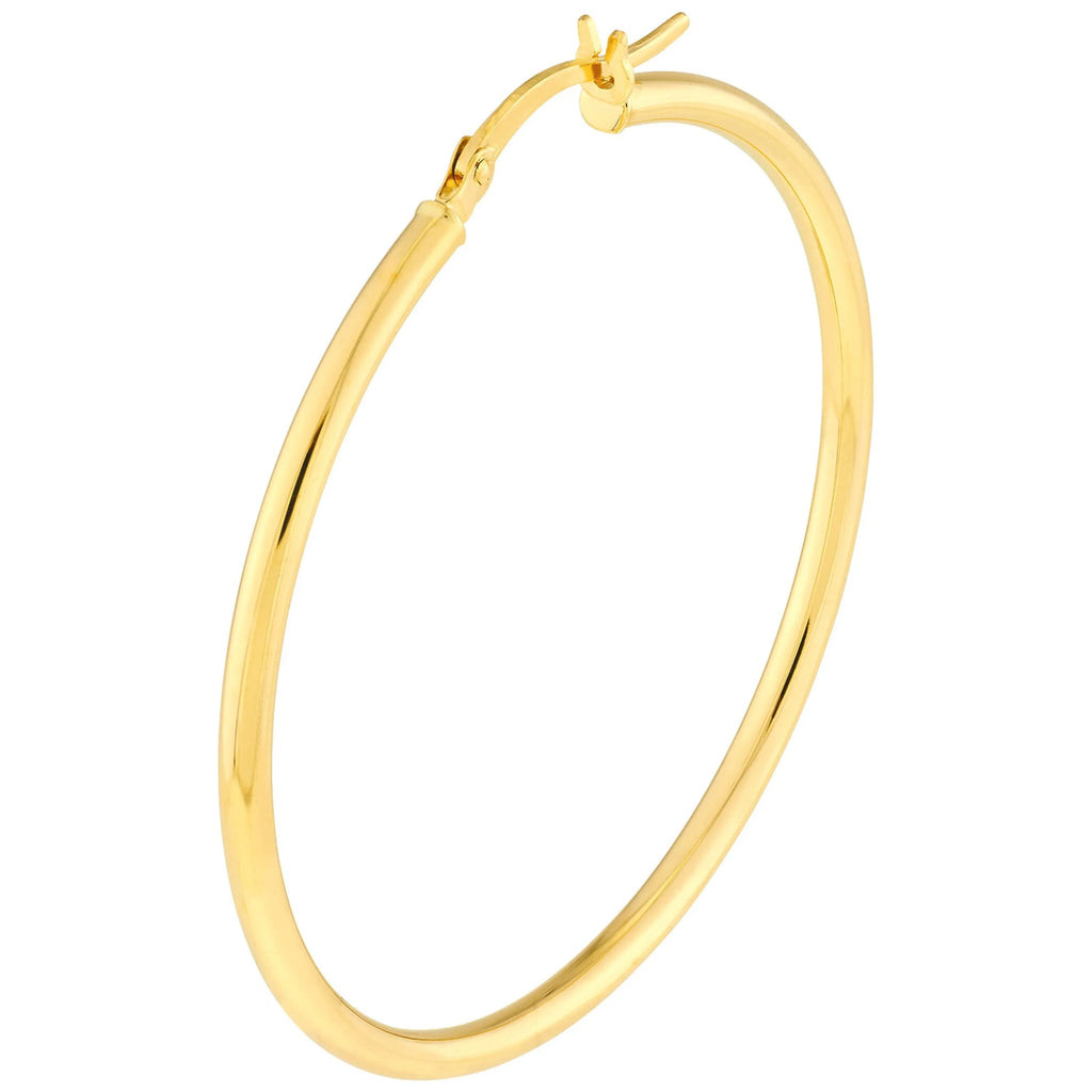 10K Yellow Gold High Polished Hoop Earrings U66729