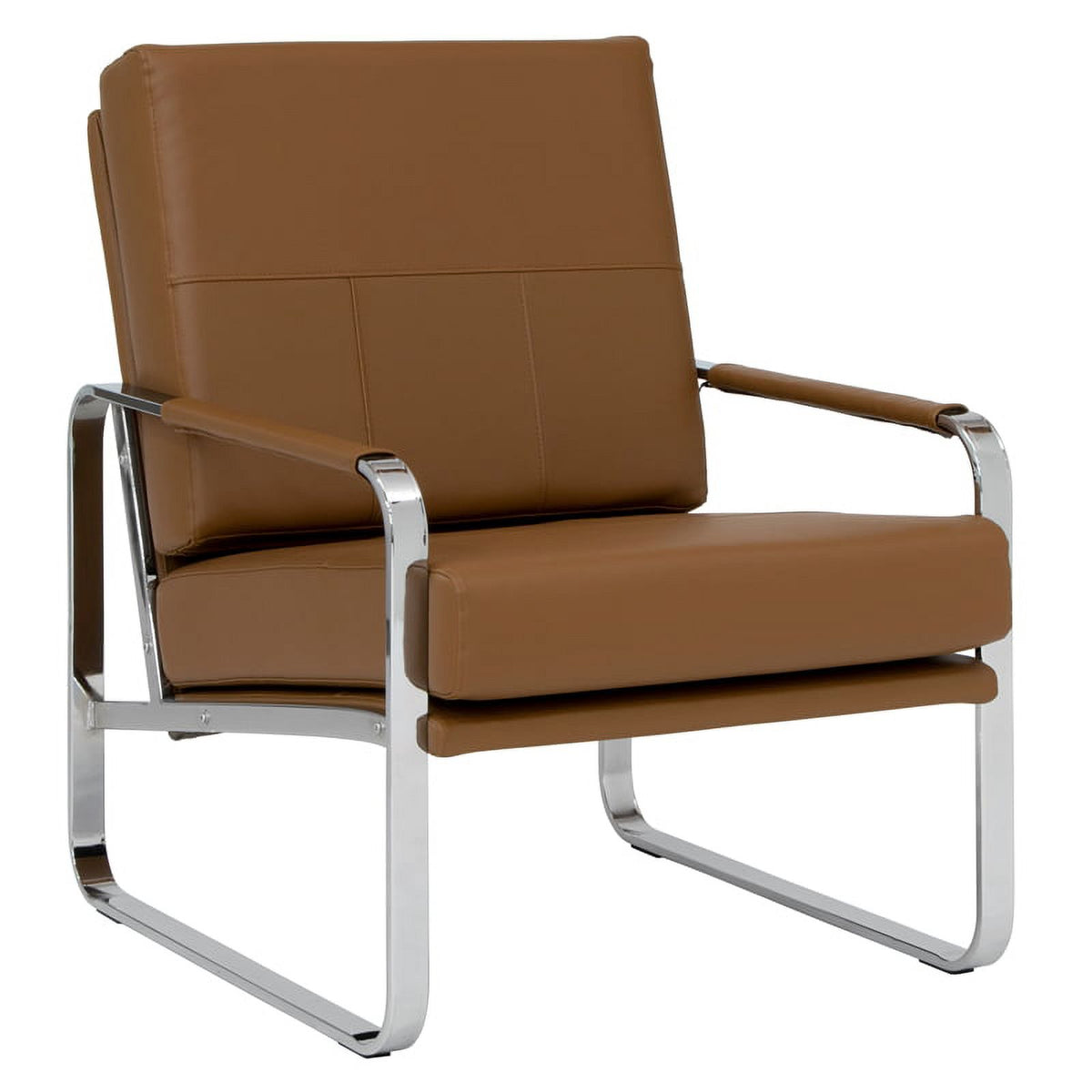 Caramel Brown 2-Piece Accent Chair and Ottoman Set Y6625