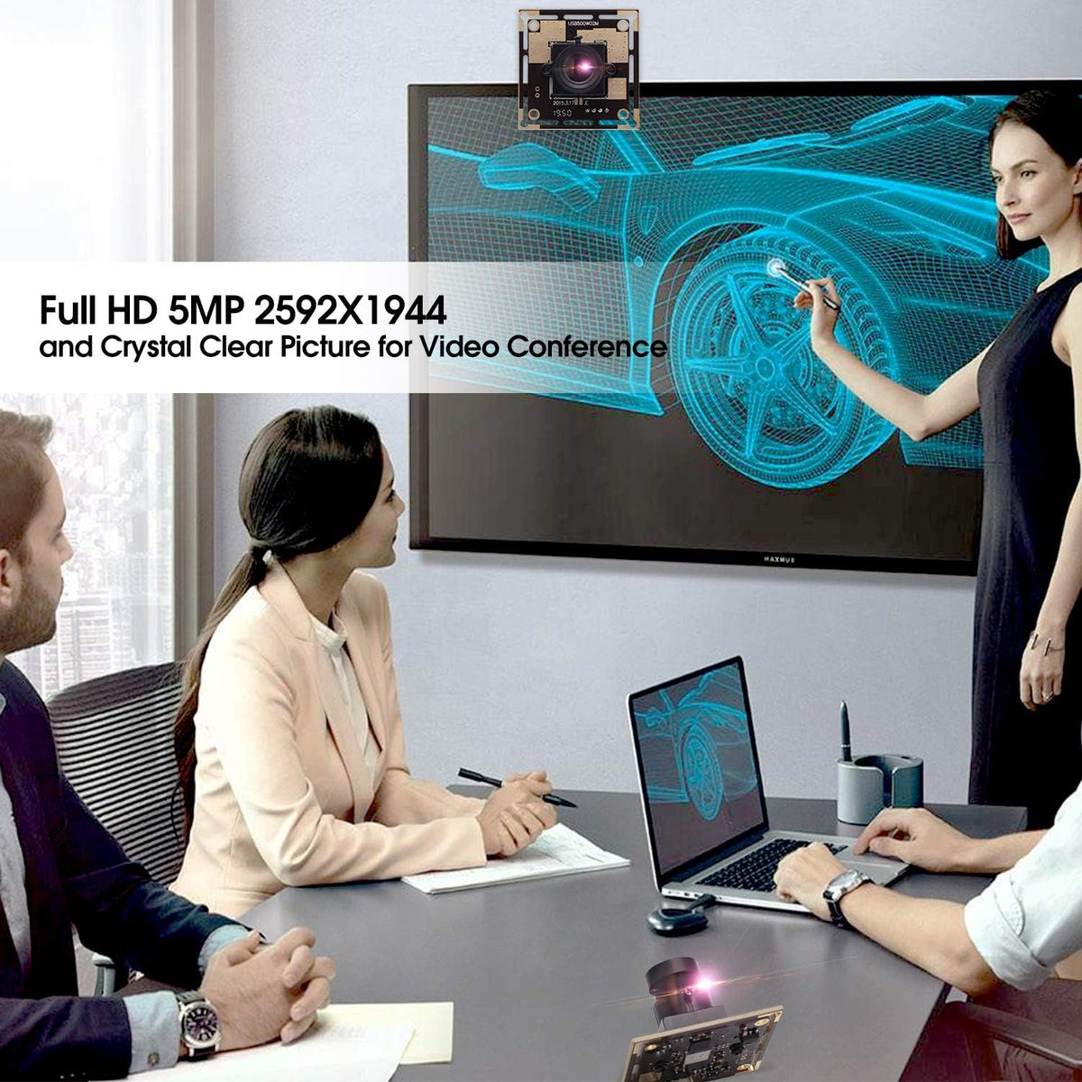 5 Megapixel USB Camera Module with CMOS OV5640 Sensor 3.6mm Lens B412