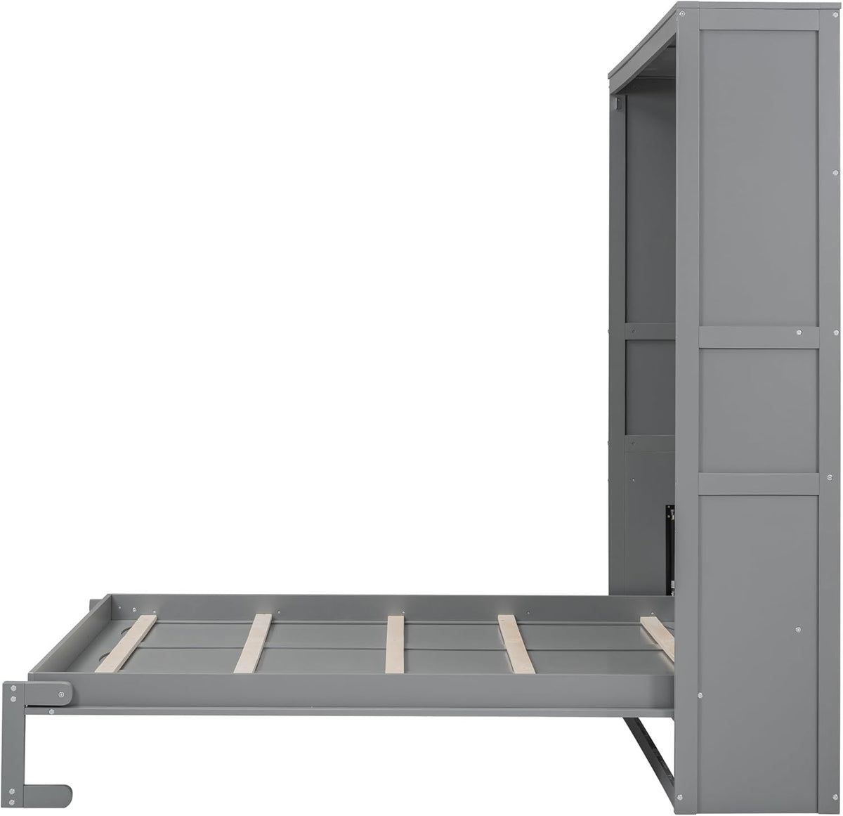 Gray Queen Size Murphy Bed with Shelves H9089