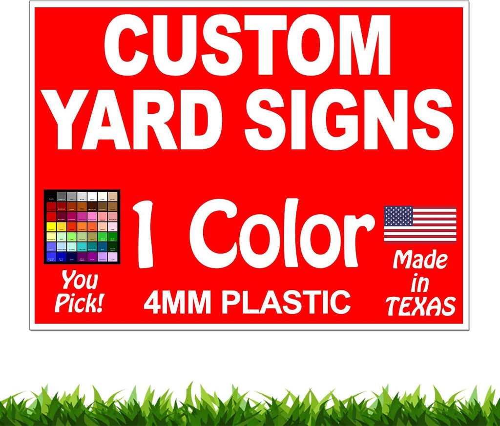 100 Pack 18 x 24" One-Color Sided Yard Signs with Metal Stakes J5200