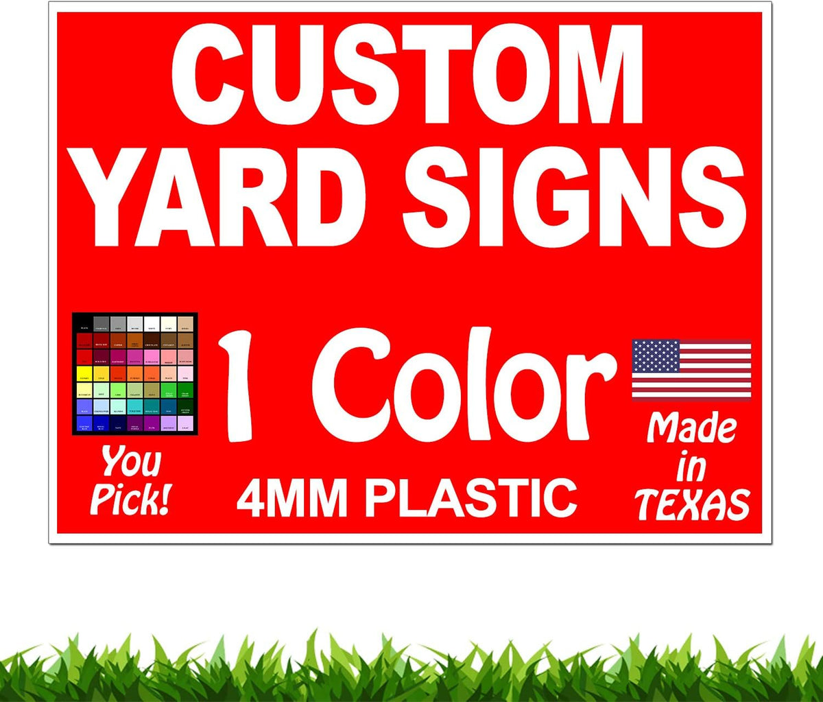 100 Pack 18 x 24" One-Color Sided Yard Signs with Metal Stakes J5200
