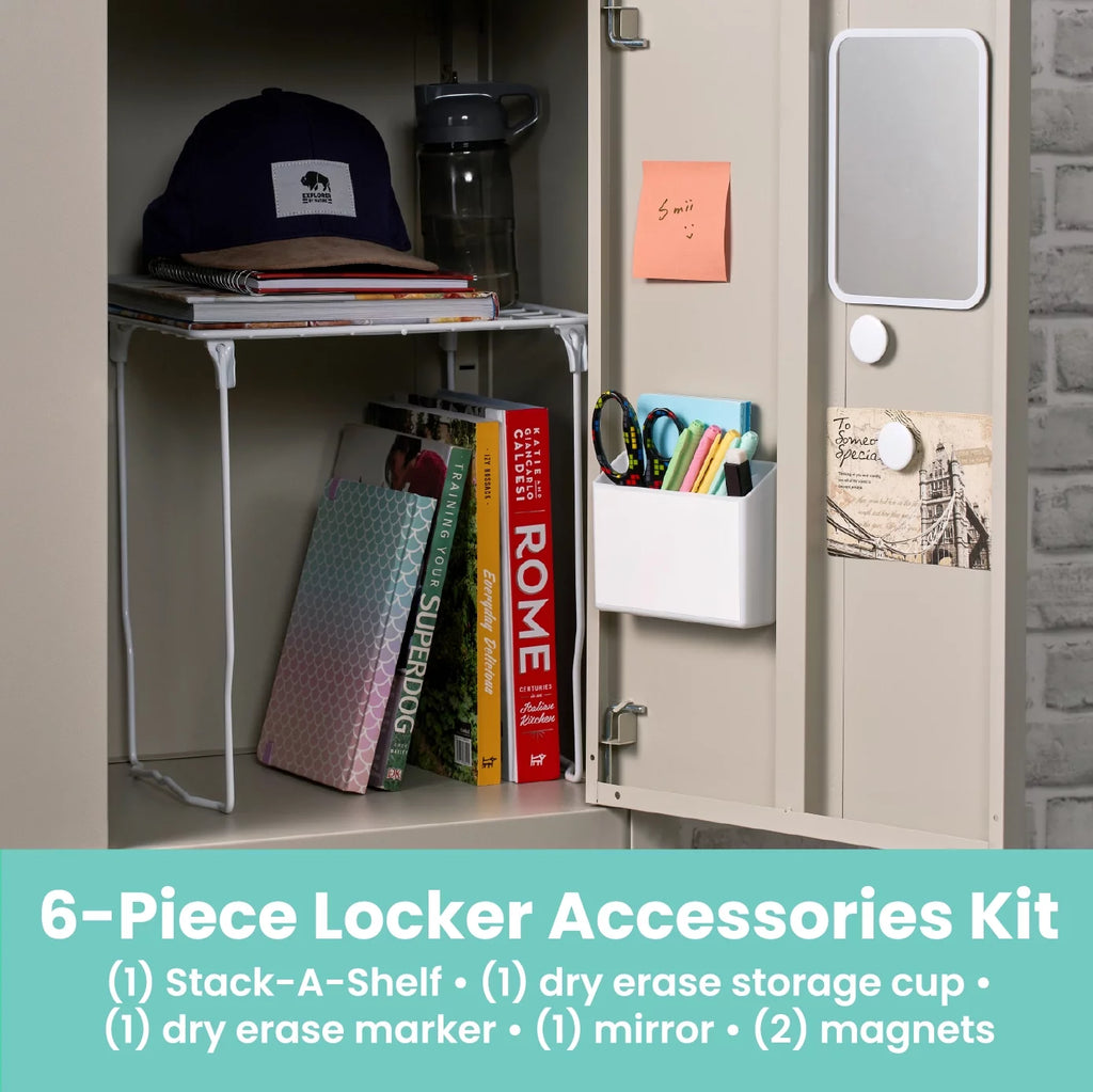 7-Piece Locker Kit with 12" Shelf, White T538