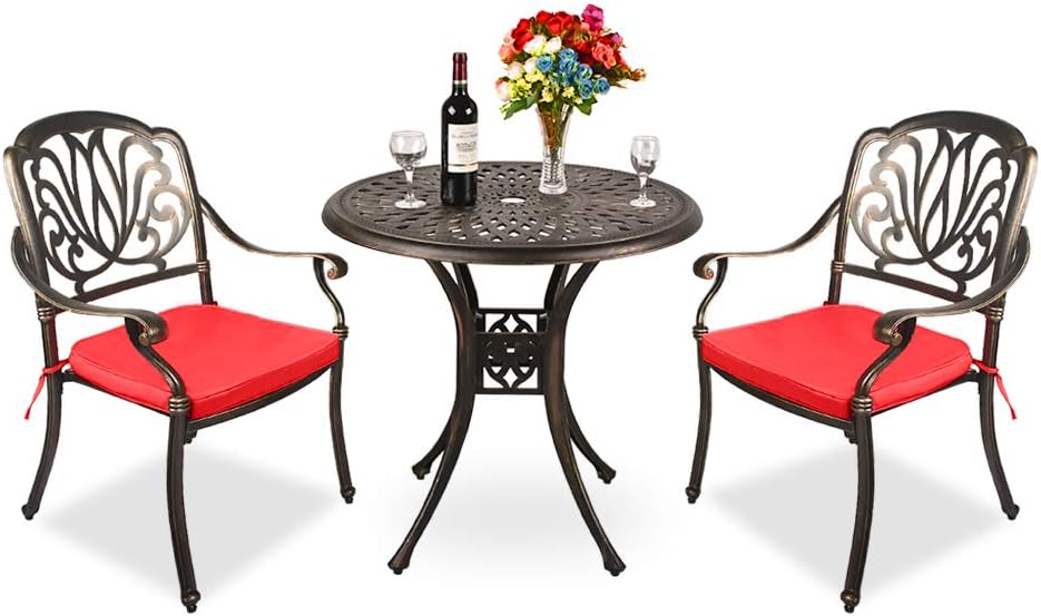 3 Piece Cast Aluminum Bistro Table Set K3790