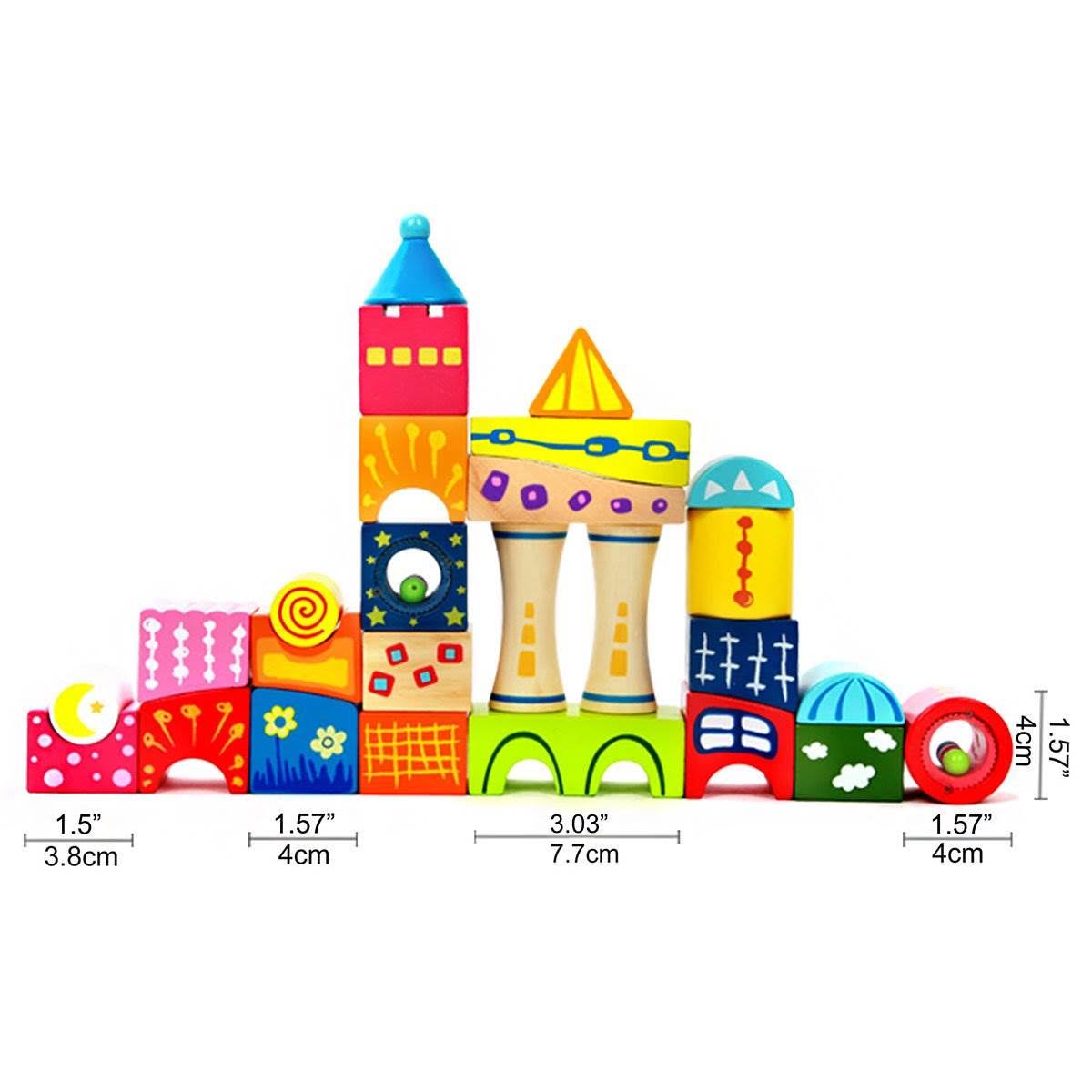 26 Piece Wooden Stacking Blocks Castle Toy G415723