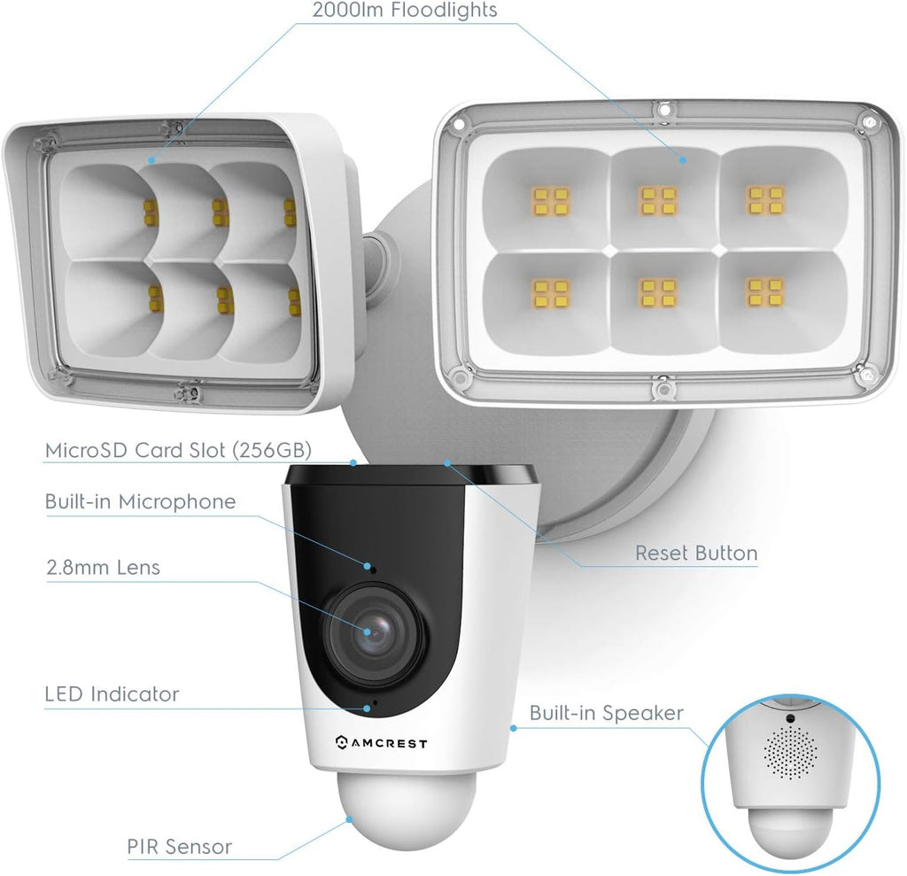 1080P Wireless WiFi Outdoor Security Camera with Flood Light K436