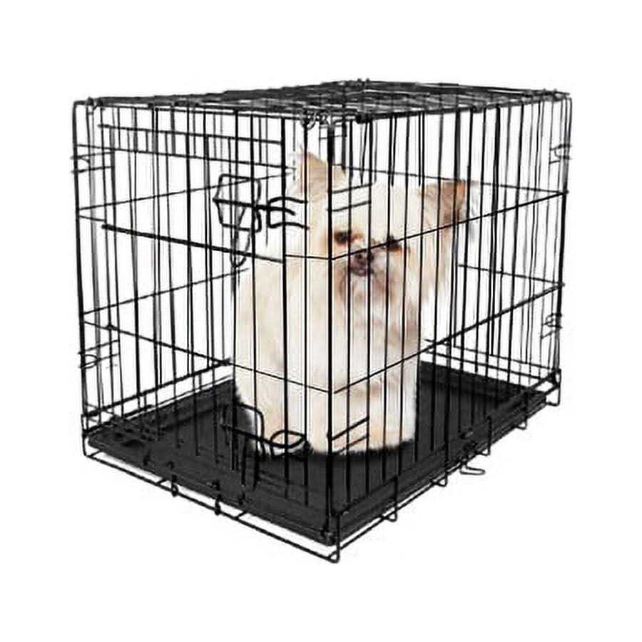 Single-Door Folding Dog Crate with Divider H704218