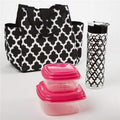 Insulated Lunch Bag Kit Black with Container Set & Water Bottle R51026
