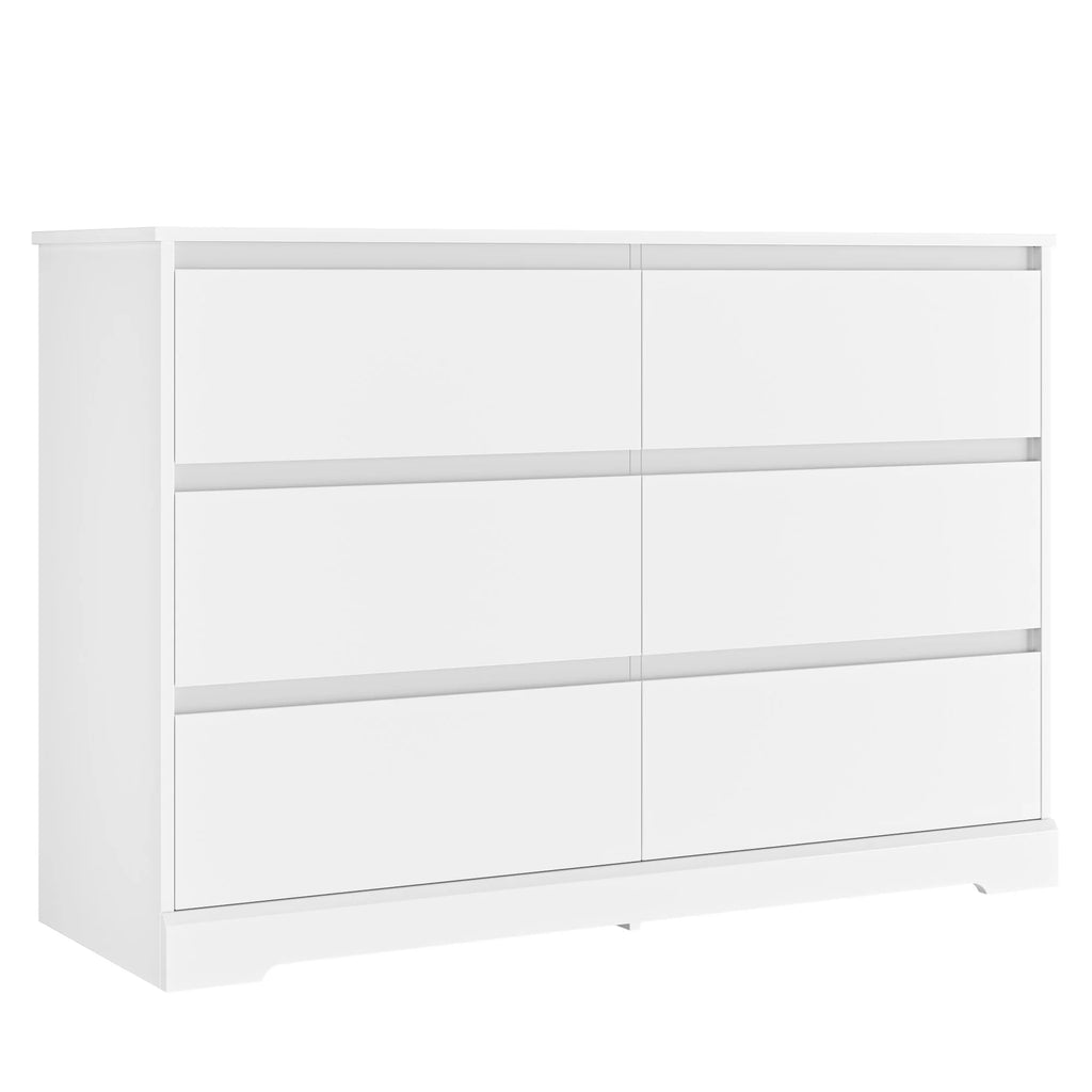 White 6 Drawer Wood Dresser O416