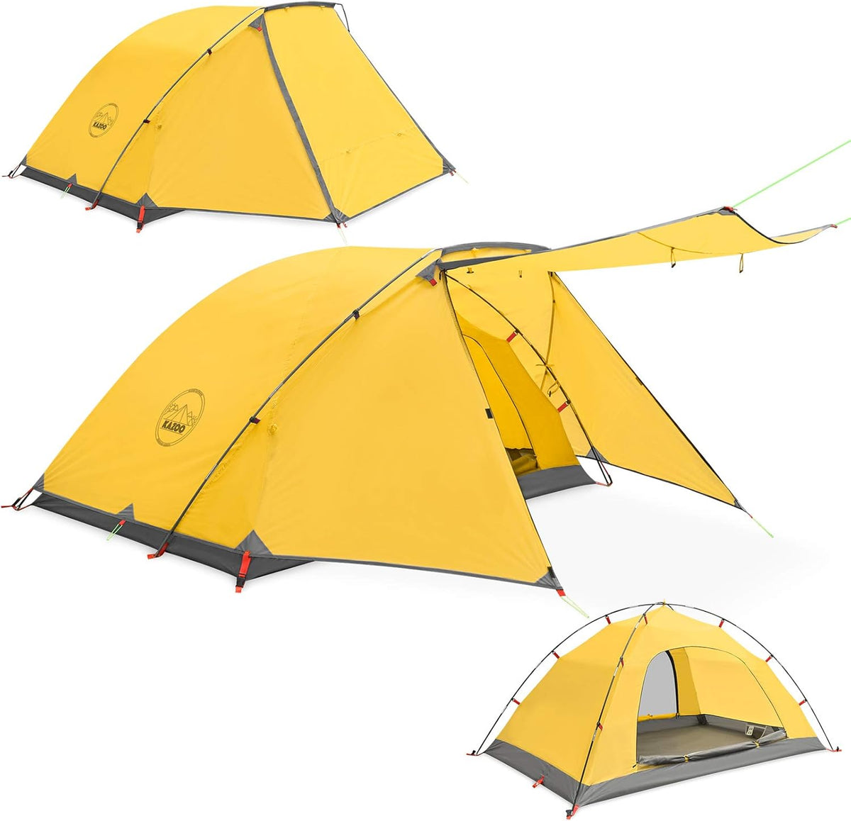 2/4 Person Waterproof Camping Tent with Porch Double Layer D69400