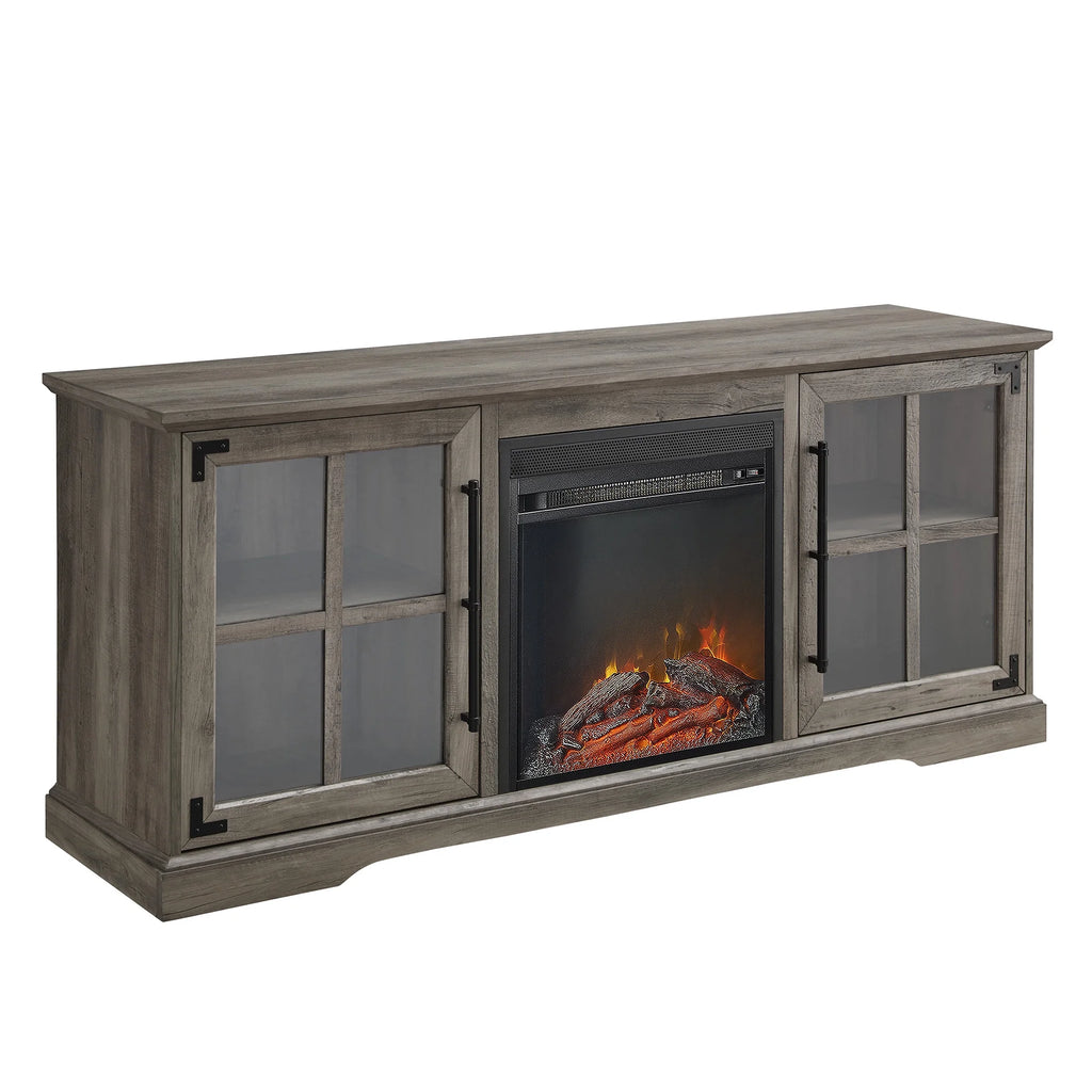 Gray Wash Fireplace TV Stand M8452