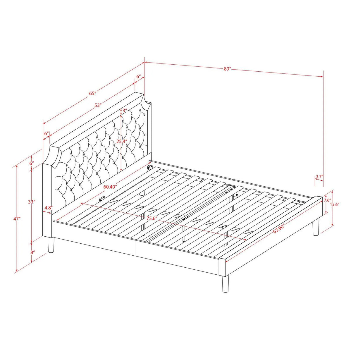 3-Piece Wood Queen Bedroom Set T703