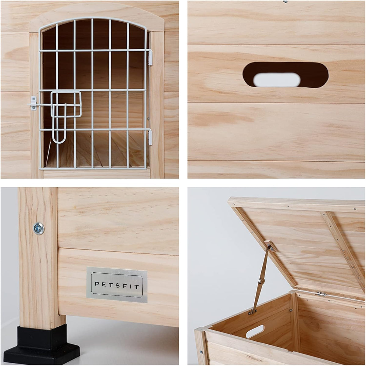 Indoor Wood Dog House with Elevated Floor G220