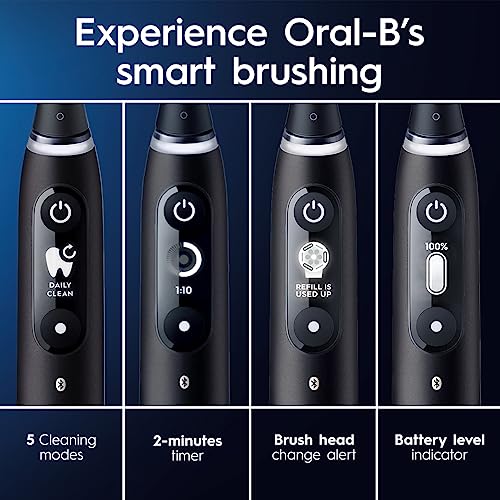 Grey Opal Rechargeable Electric Toothbrush with Pressure Sensor, 5 Cleaning Settings, Travel Case K489592