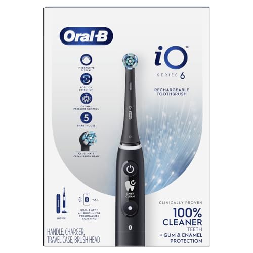 Grey Opal Rechargeable Electric Toothbrush with Pressure Sensor, 5 Cleaning Settings, Travel Case K489592