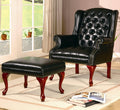 Wing Back Button Tufted Chair and Ottoman K16989