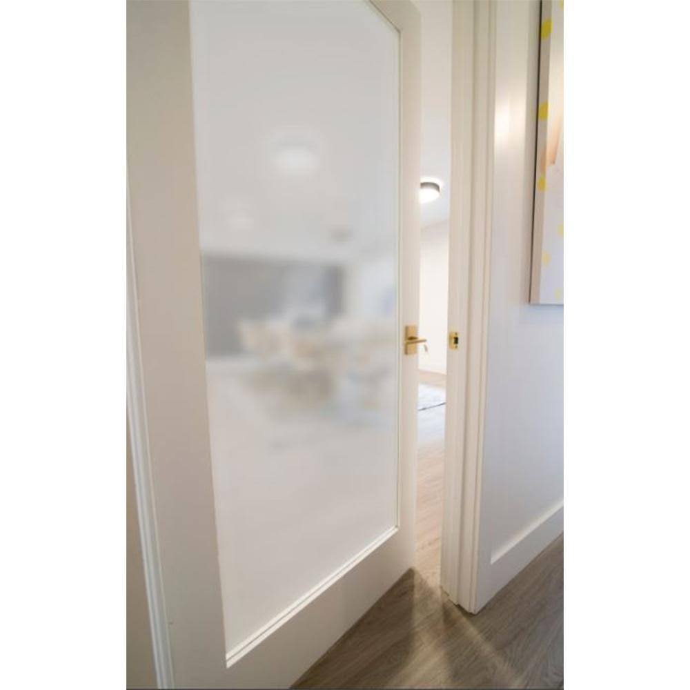 24 in. x 80 in. 1-Lite Satin Etch Solid Core MDF Primed Left-Hand Single Prehung Interior Door G177653