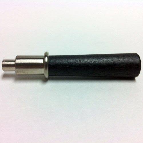 Black Wood Handle Assembly with Brushed Nickel Nub D46846