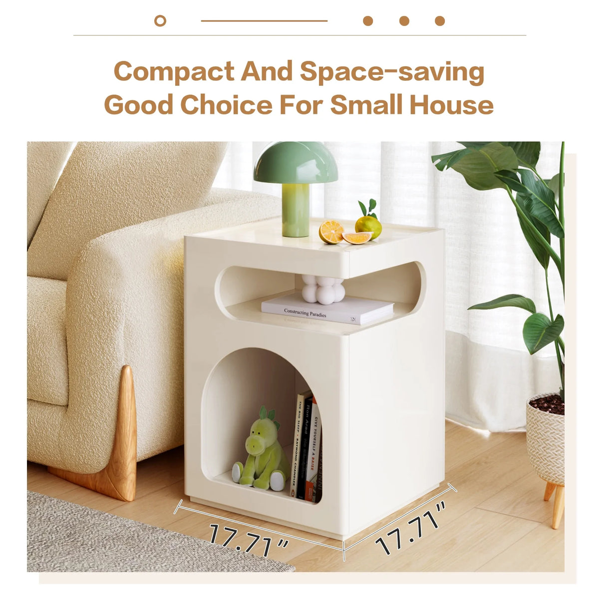 Modern Side Table with Storage Shelf T7899