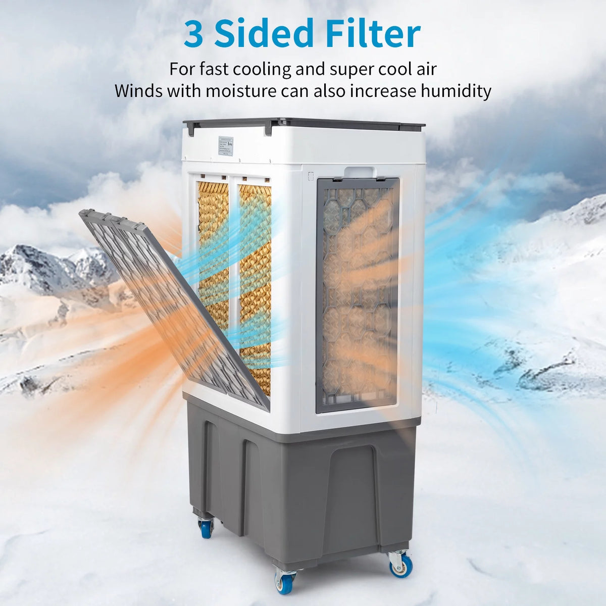 Portable Evaporative Cooler with Remote Control, 40L Water Tank W30635