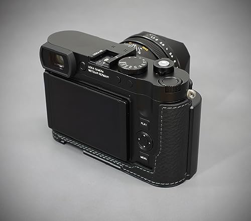 Black Leather Camera Half Case with Metal Grip L4091