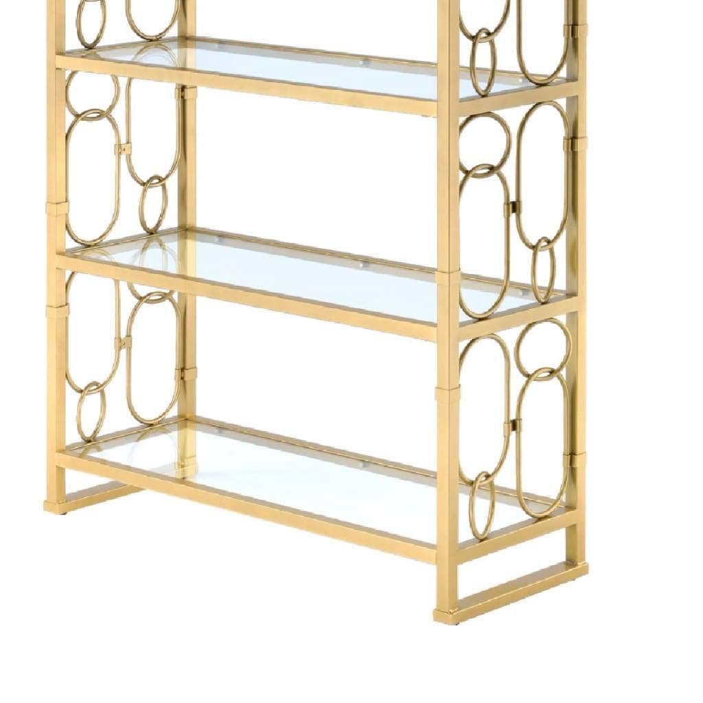 Clear Glass & Gold Bookshelf U166167
