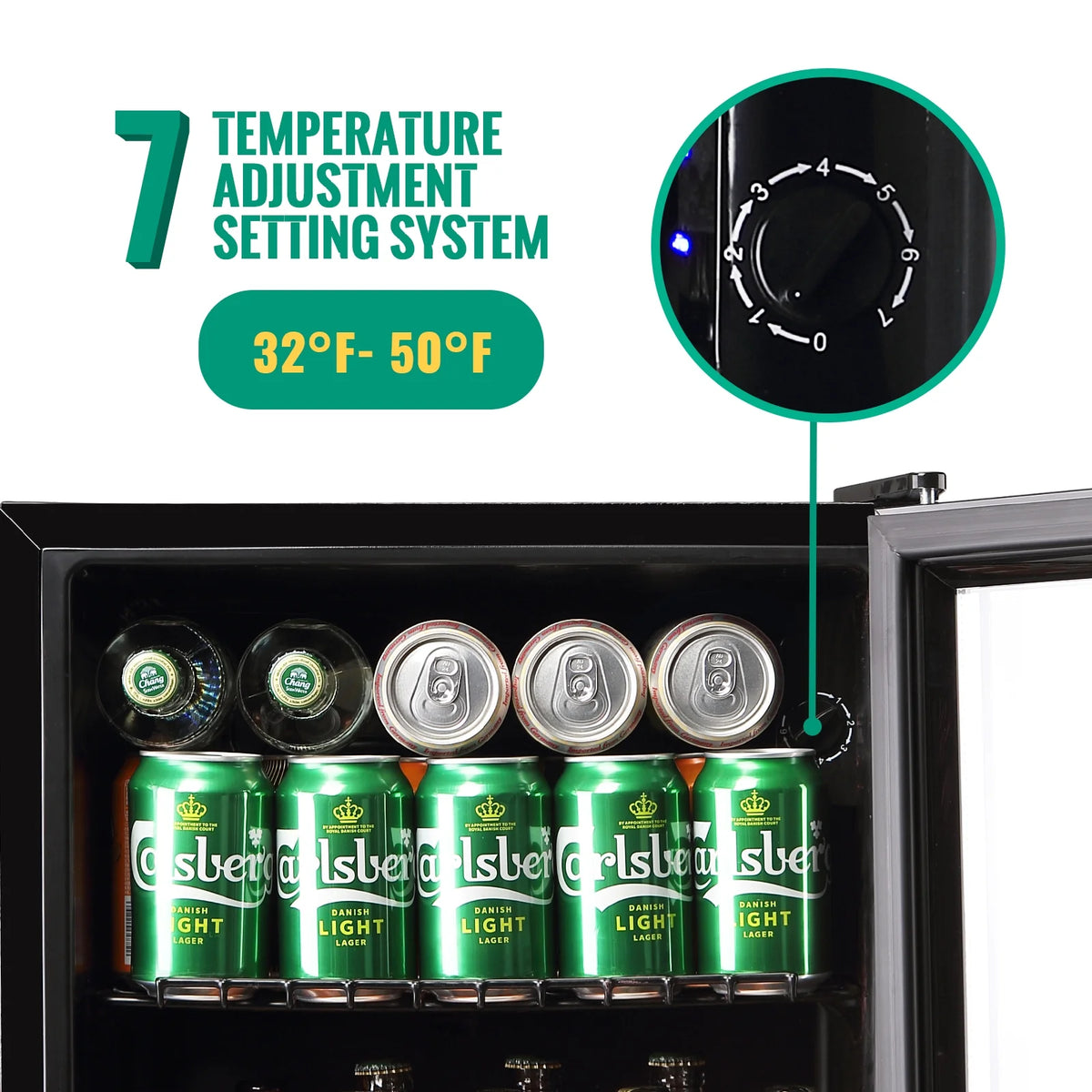 125 Can 3.5 Cu.ft Glass Door Beverage Cooler Refrigerator B5936