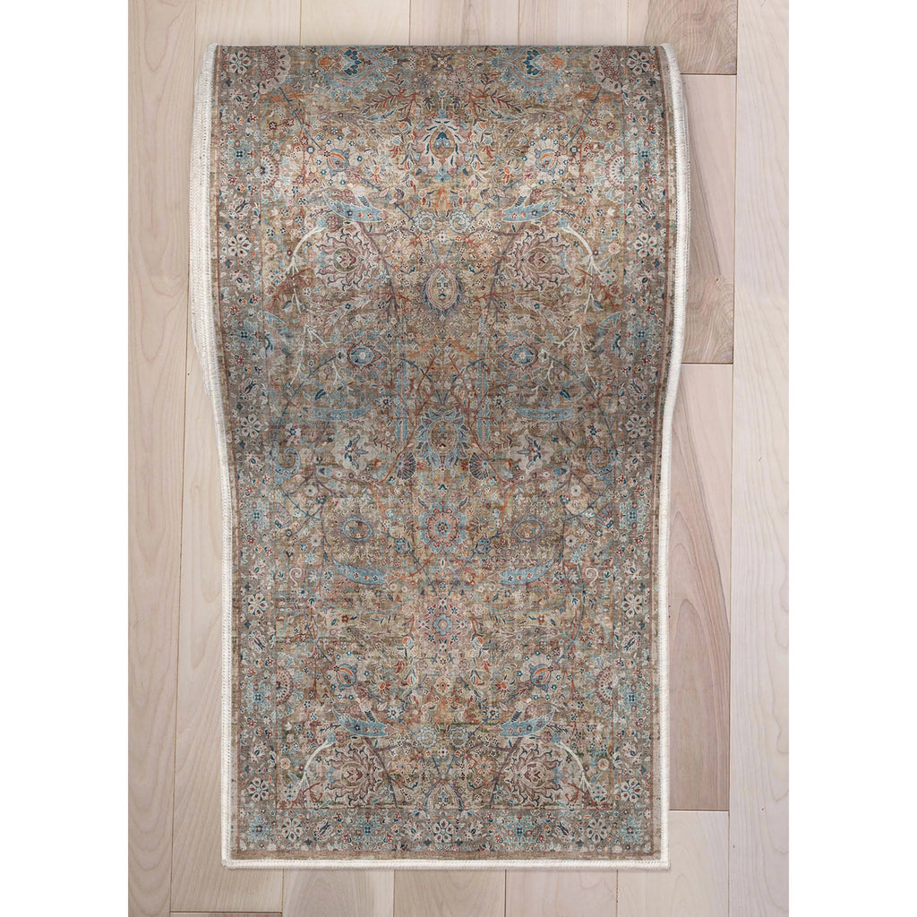 Blue Flatweave Oriental Runner Rug E9341