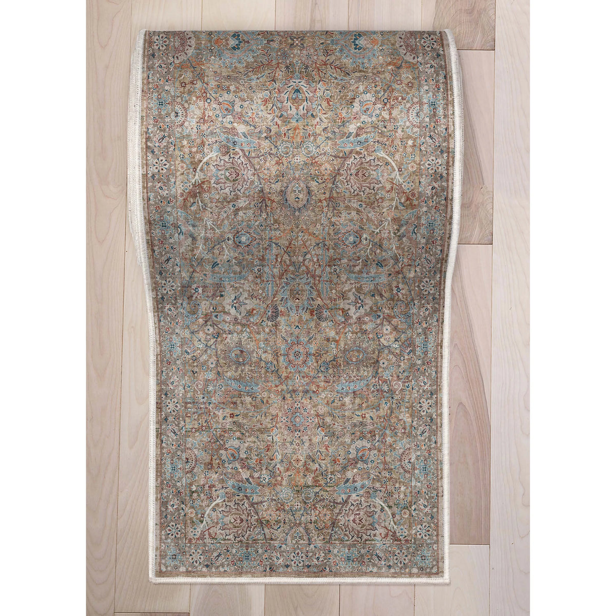 Blue Flatweave Oriental Runner Rug E9341