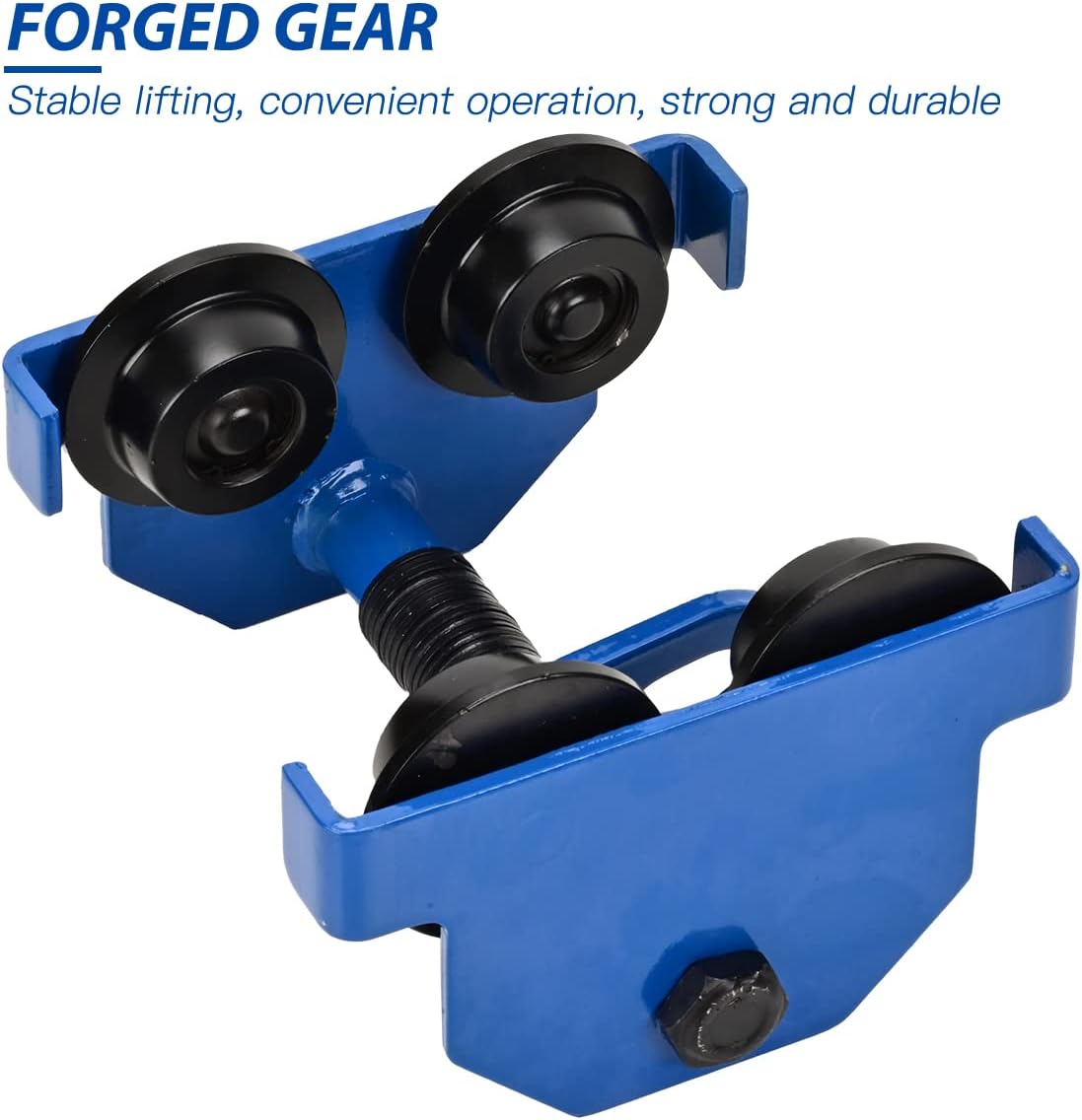 Heavy Duty Push Beam Trolley, 2200LBS Capacity, 2.1-6 in Adjustable Flange, Pack of 2 X8773