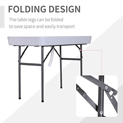 Portable Folding Fish Fillet Cleaning Table with Sink B640357