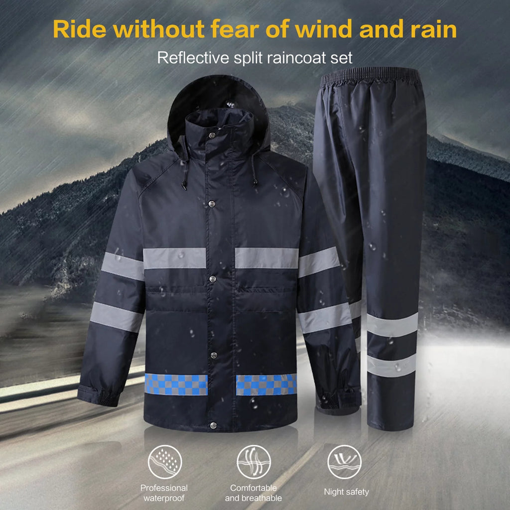 High Visibility Reflective Waterproof Raincoat L682