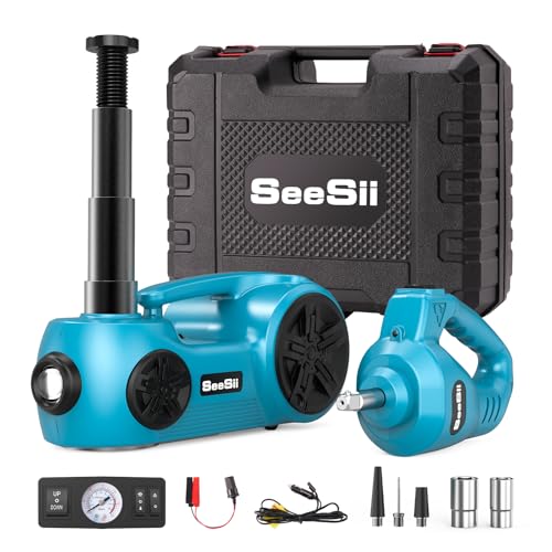 5 Ton 12V Hydraulic Electric Car Jack Kit with Impact Wrench and Tire Inflator Pump V395