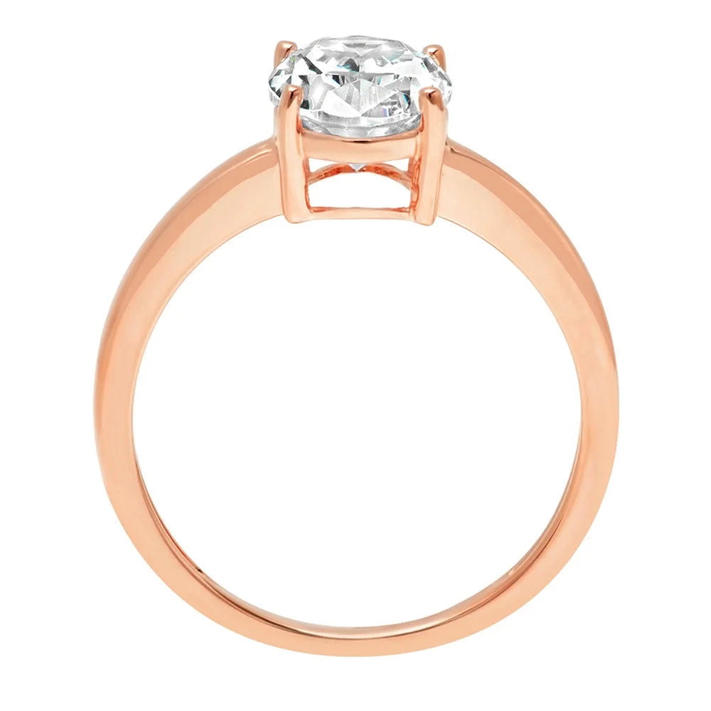 18K Rose Gold Oval Cut Diamond Engagement Ring size 3.5 A7048