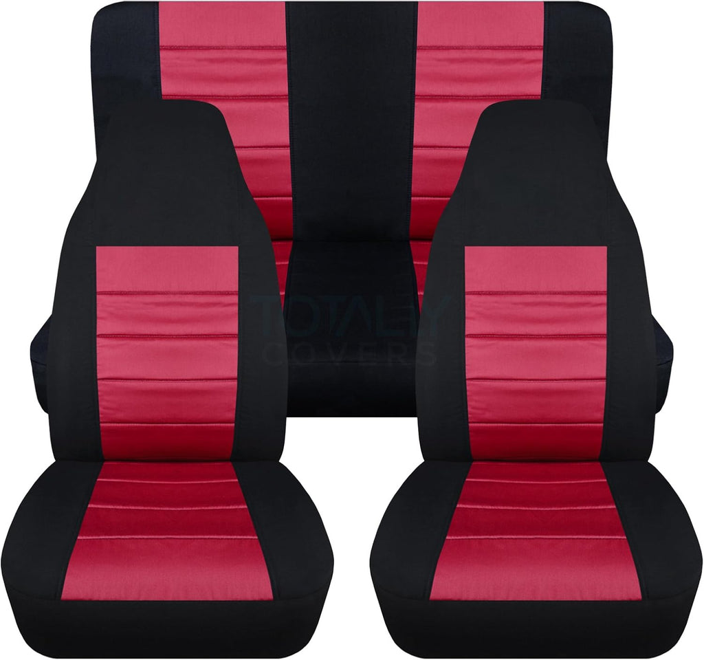 Black & Yellow Full Set Seat Covers for Jeep Wrangler TJ O50273