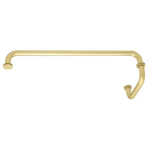 Satin Brass 18x22 Towel Bar with 6x22 Pull Handle Combination Set Shower Door Hardware L7503