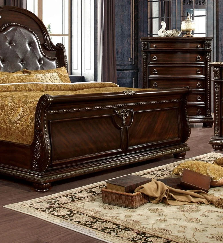 Brown Cherry Eastern King Size Bed C596386