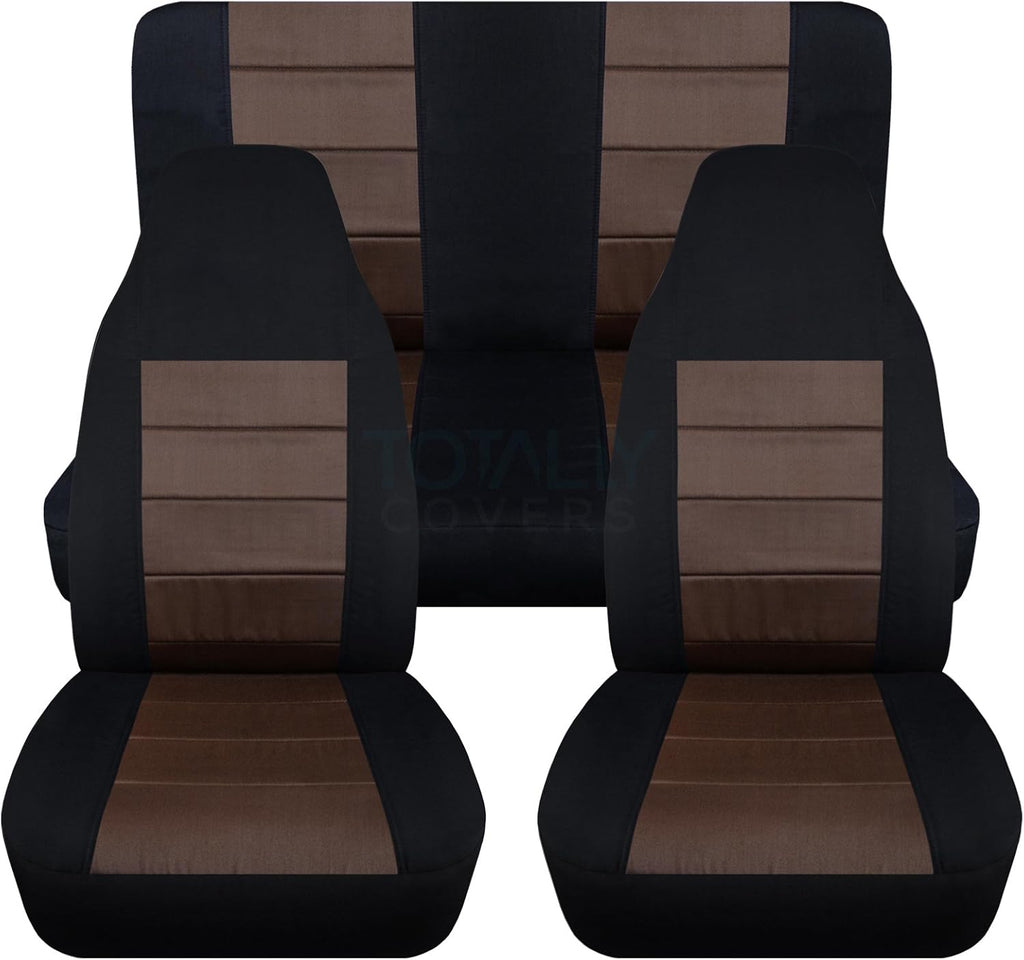 Black & Yellow Full Set Seat Covers for Jeep Wrangler TJ O50273