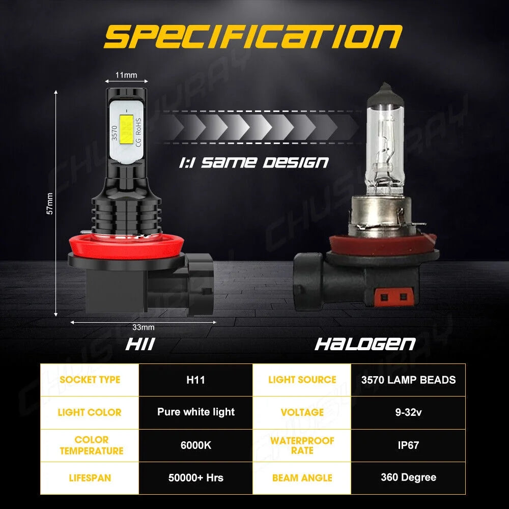 4pcs LED Headlight Bulbs Combo I3498